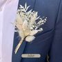 Neutral Dried Floral Wedding Buttonhole, thumbnail 1 of 3