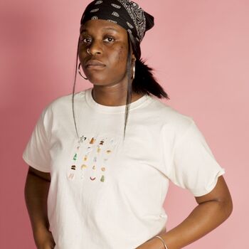 Unisex Hand Embroidered Natural Cafe Tshirt, 4 of 12