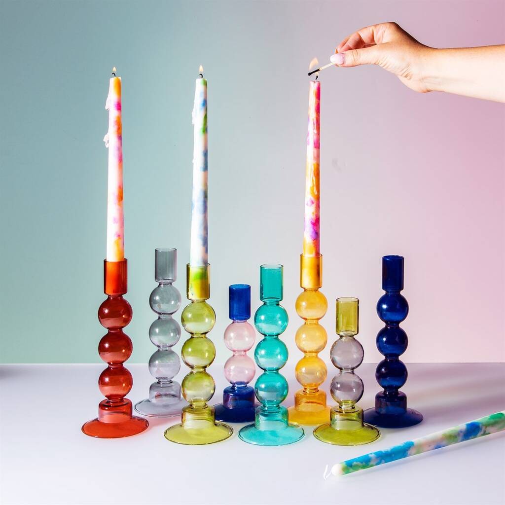 Colourful Glass Candlestick, 1 of 12