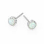 Hammered Sterling Silver Opal Micro Stud Earrings – 4mm, thumbnail 3 of 7