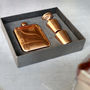 Copper Hip Flask Set With Personalised Leather Sleeve, thumbnail 4 of 12