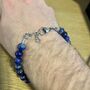 Mens Bracelet, Lapis Lazuli Blue Bracelet For Men, thumbnail 4 of 8