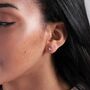 'I Like My Sister' Sterling Silver Crystal Heart Earrings, thumbnail 6 of 8