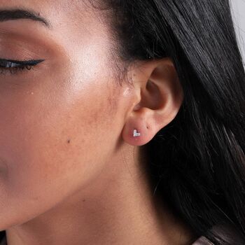 'I Like My Sister' Sterling Silver Crystal Heart Earrings, 6 of 8