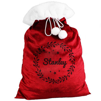 Personalised Holly Red Christmas Sack, 4 of 5
