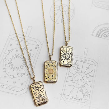Le Soleil Gold Finish Tarot Necklace, 6 of 7