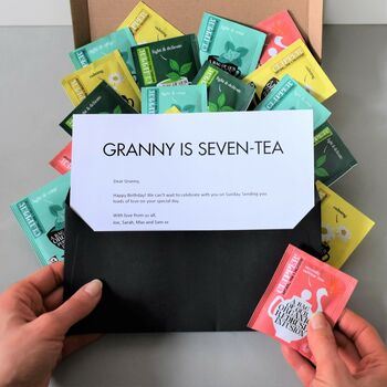 Novelty 50th Birthday Letterbox Friendly Tea Gift, 2 of 8