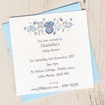 Pack Of Personalised Baby Shower Invitations, 3 of 4