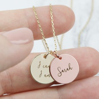 Personalised Mixed Metal Disc Charm Necklace, 2 of 9