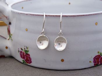 Handmade Silver Pebble Drop Earrings, 2 of 4