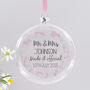 Personalised 'Wedding' Patterned Flat Glass Bauble, thumbnail 3 of 7