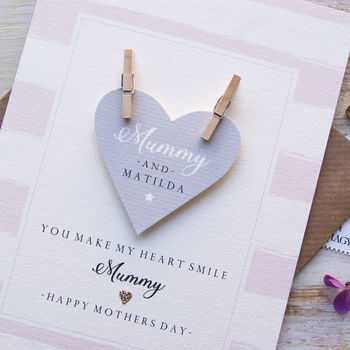 Personalised Mothers Day Or Mummy Birthday Heart Card, 2 of 2
