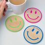 Personalised Smiley Face Wooden Coaster, thumbnail 1 of 6