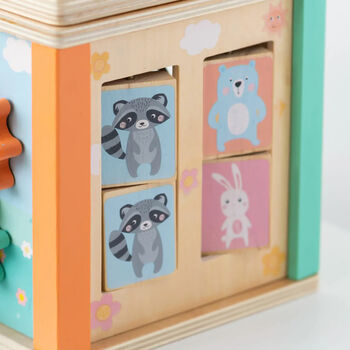 Personalised Kids Wooden Toy Motor Activity Cube, 3 of 3