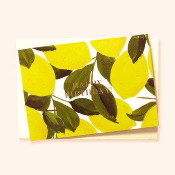 Illustrated Lemon Birthday Card, 2 of 2