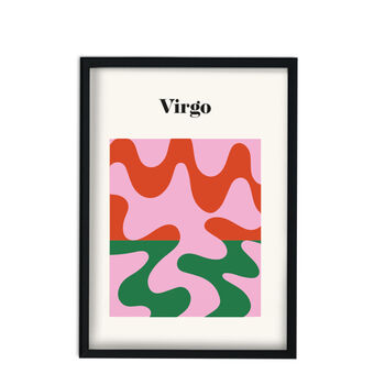 Virgo Zodiac Star Sign Giclée Retro Art Print, 3 of 3