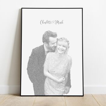 Personalised Song Lyrics Portrait – Custom Couple Gift, 9 of 9