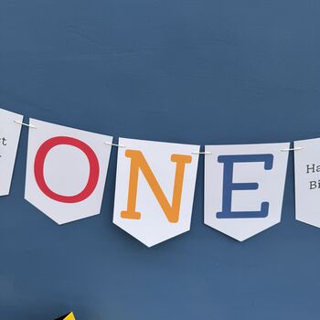 Personalised One Birthday Banner : 1st Birthday Party Decoration, 2 of 10
