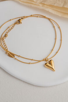 Gold Heart 18ct Gold Plated Necklace Set, 2 of 9