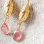 Pink Tourmaline With Gold And Silver Earrings, thumbnail 3 of 8