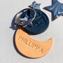 Personalised Libra Star Sign Leather Keyring, thumbnail 5 of 5