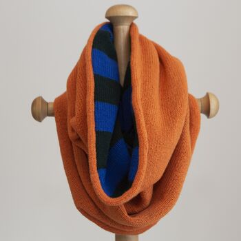 Reversible Pure Cashmere Snood Scarf, 9 of 12