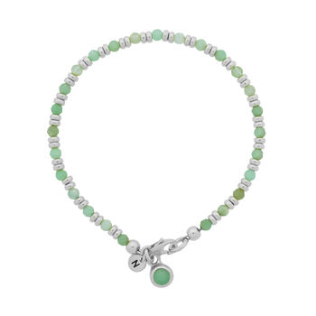 Linear Birthstone Bracelet For May Chrysoprase, 2 of 4