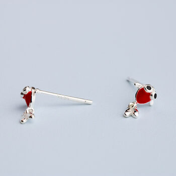 Sterling Silver Tiny Goldfish Stud Earrings, 3 of 4