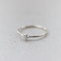 Sterling Silver Mini Flower Charm Ring, thumbnail 1 of 5