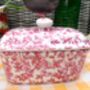 Lidded Butterdish In Pink Blossom Chintz Design, thumbnail 8 of 8