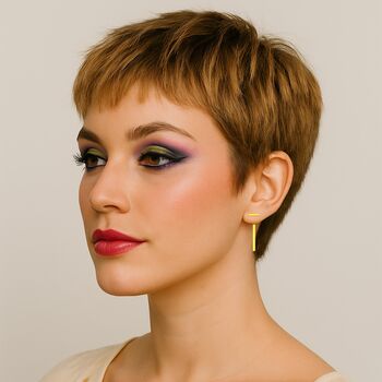 Gold Plated Bar Two Way Ear Jacket Earrings, 2 of 6