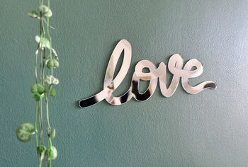 Love Sign Made From Silver Mirrored Acrylic, 3 of 3