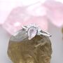 Genuine Pear Cut Rose Quartz Crown Ring, thumbnail 7 of 12