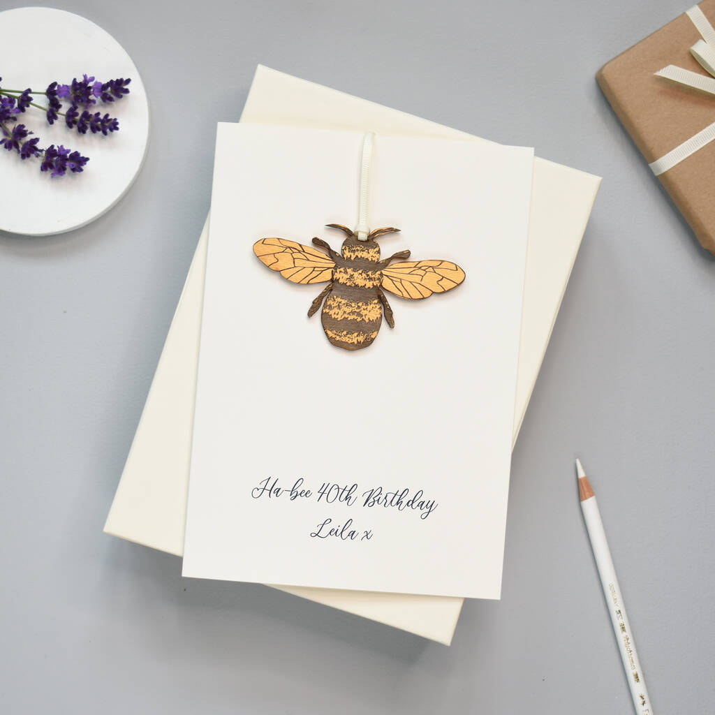 Personalised Keepsake Bumblebee 40th Birthday Card