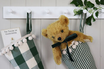 Personalised Green Check Gingham Christmas Stocking, 2 of 12