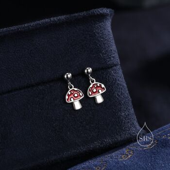 Dangling Mushroom Drop Stud Earrings, 5 of 10