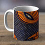 Orange And Dark Blue Ankara Print Mug Fabric Four, thumbnail 1 of 2