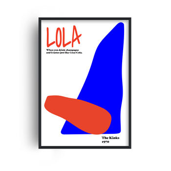 Lola The Kinks Abstract Music Giclée Art Print, 4 of 4