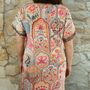 Pink, Orange And Cream Floral Tile Print Long Shirt, thumbnail 3 of 4