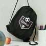 Personalised Drawstring Kit Bag With Football Banner, thumbnail 1 of 3