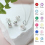 Silver Birthstone Necklace And Earring Set, thumbnail 1 of 2