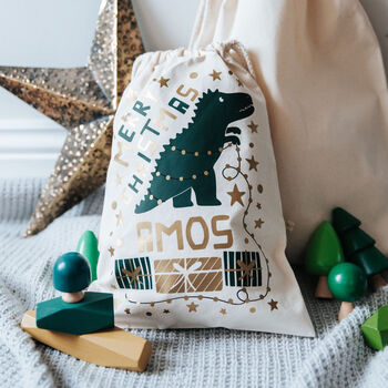 Personalised Dinosaur Christmas Sack, 5 of 5