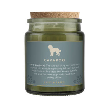 'Cavapoo' Definition Large Green Candle • Dog Enthusiast • Just Paws • Gift Box, 3 of 4