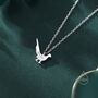 Extra Tiny Pheasant Pendant Necklace In Sterling Silver, thumbnail 4 of 12