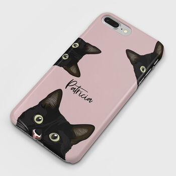 Personalised Black Cat Phone Case, 6 of 6