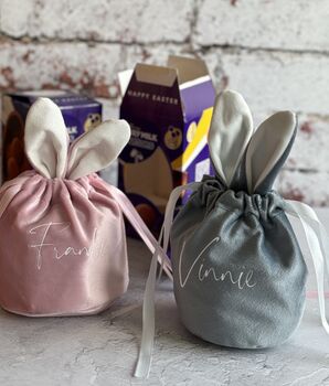 Easter Bunny Luxury Feel Treat Bag Personalised, 3 of 3