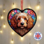 Cockapoo Stained Glass Effect Heart Suncatcher, thumbnail 4 of 7