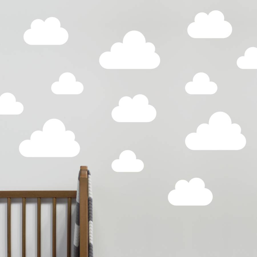  cloud  wall stickers  by little chip notonthehighstreet com