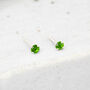 Mini Sterling Silver Peridot Stud Earrings, thumbnail 1 of 7