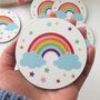 Round Rainbow Coaster Or Set Of Six Rainbow Coasters, thumbnail 9 of 10